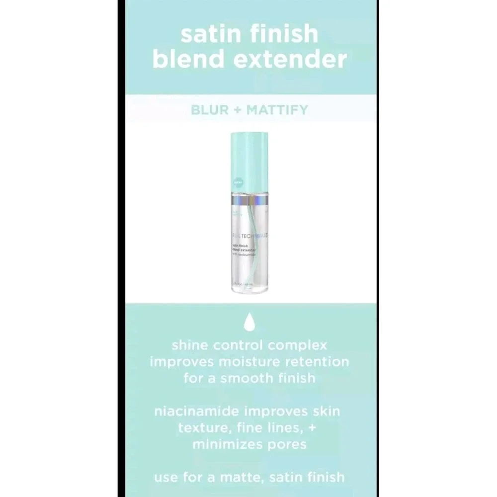 Real Techniques Setting Spray Satin Finish Extender for Face MakeUp 2oz Blur+Mat